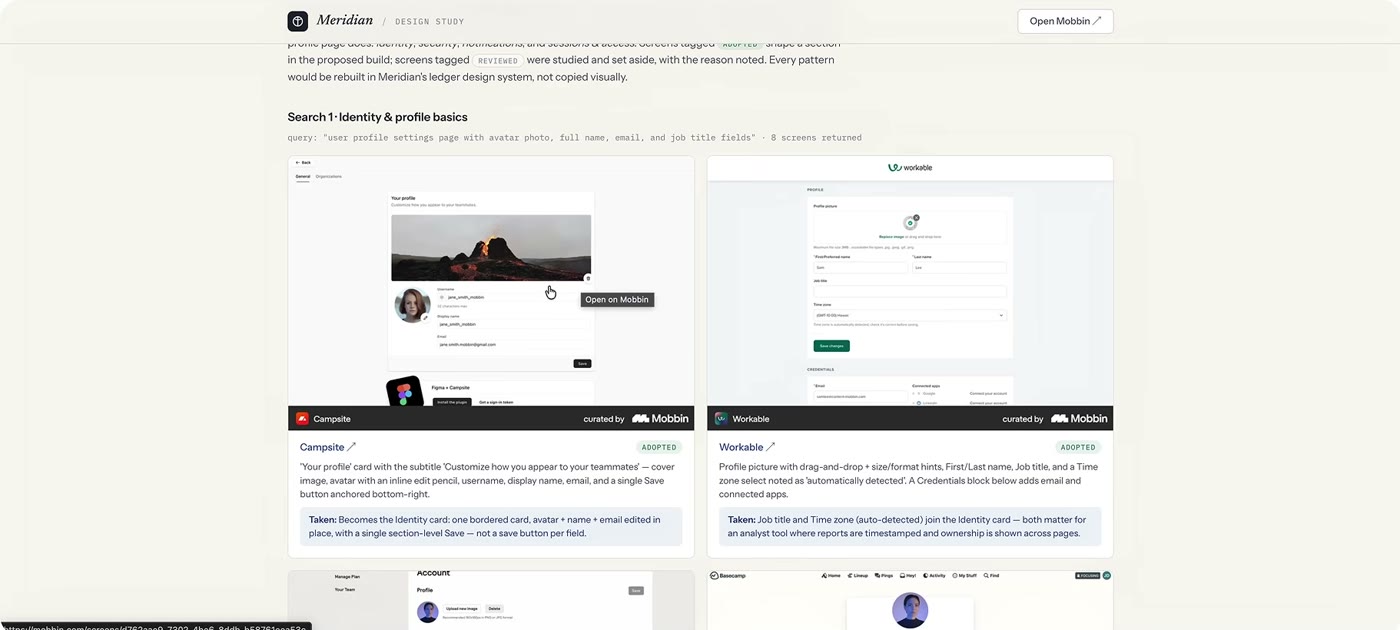 Mobbin MCP: 600,000+ Real References Inside Claude Code - A real workflow: designing from evidence