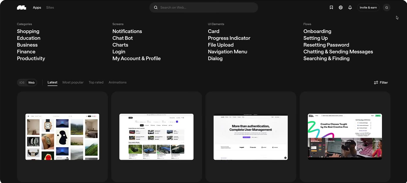 Mobbin MCP: 600,000+ Real References Inside Claude Code - What you can search: screens, flows and sections