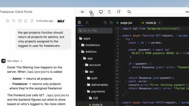 Full-Stack Freelancer Portal in One Afternoon with Anything - Backend functions: where the secret stuff lives