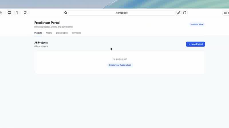 Full-Stack Freelancer Portal in One Afternoon with Anything - From blank project to live database in under a minute